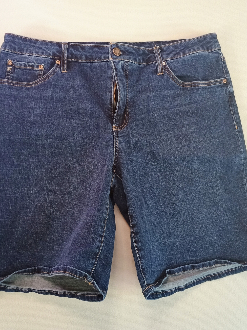 Classic Women's Denim Shorts in Dark Blue